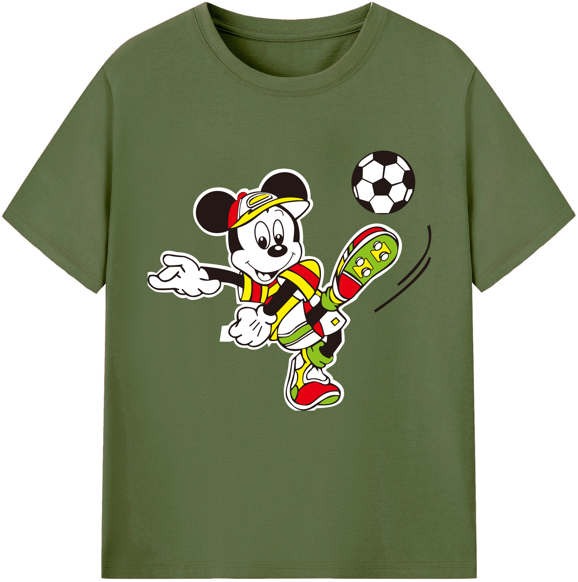 （画像用） ミッキーマウス Mickey Mouse 綿100％半袖Tシャツ（フロントプリント）